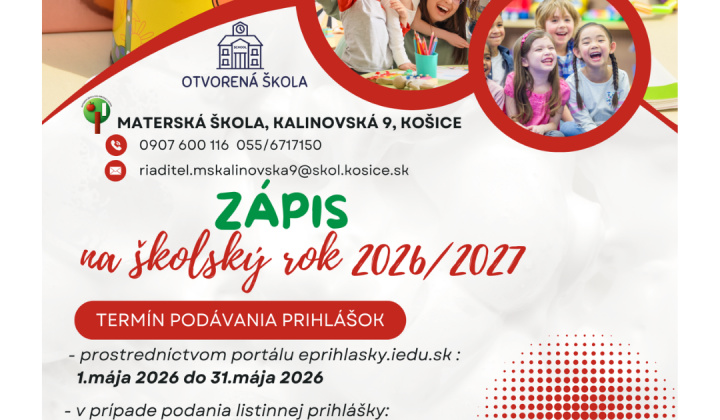 1. fotografia fotogalérie Aktuality / Zápis do materských škôl sa blíž - foto