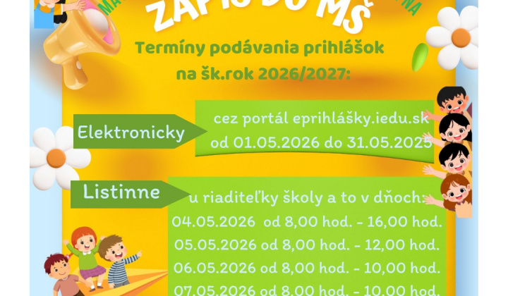 2. fotografia fotogalérie Aktuality / Zápis do materských škôl sa blíž - foto