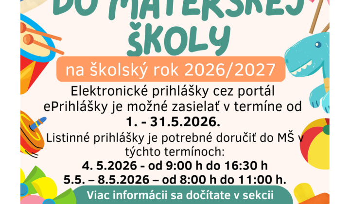 3. fotografia fotogalérie Aktuality / Zápis do materských škôl sa blíž - foto