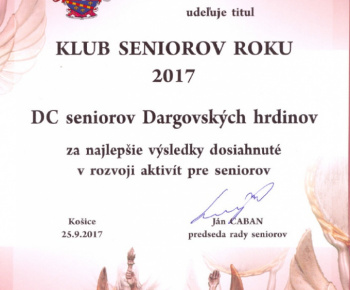 25.9.2017 - Ocenenie DC seniorov Dargovských hrdinov