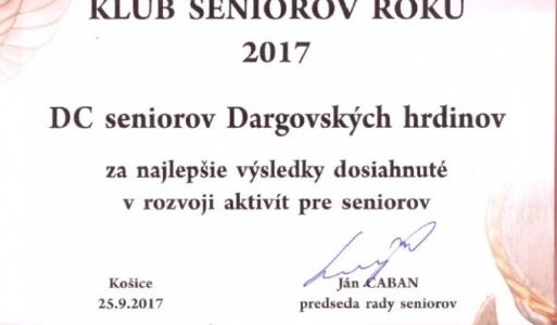 25.9.2017 - Ocenenie DC seniorov Dargovských hrdinov 