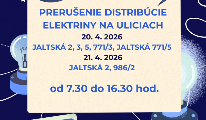 Fotka - Odstávka elektriny: 20.  a 21. apríl 2026 