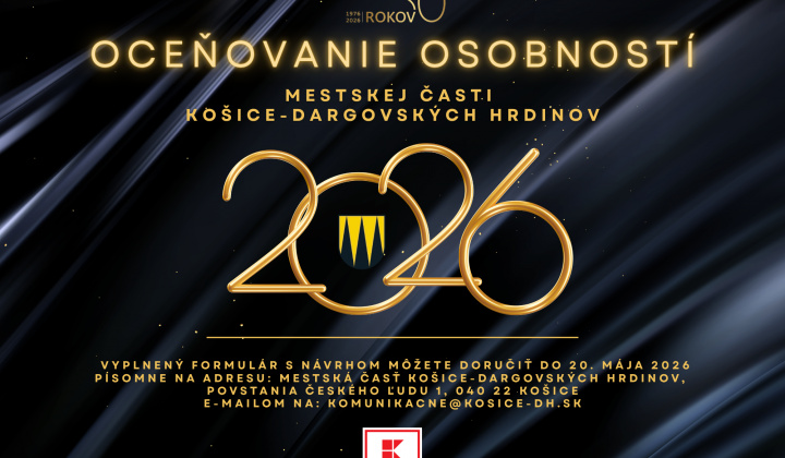 Fotka - Mestská časť Košice-Dargovských hrdinov aj v roku 2026 ocení osobnosti sídliska