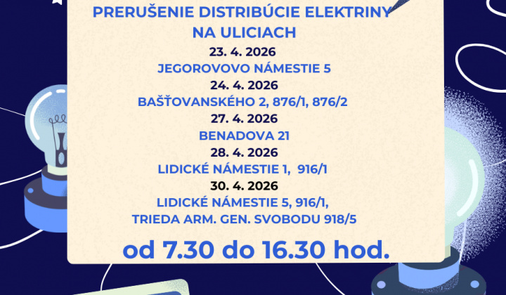 Fotka - Odstávka elektriny: 5., 6. a 7. máj 2026