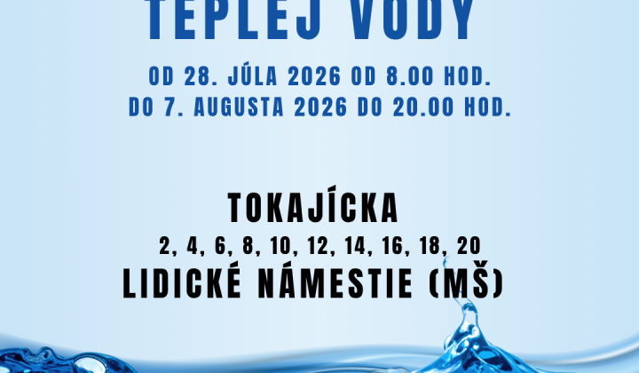 Fotka - Plánovaná odstávka teplej úžitkovej vody (TÚV)